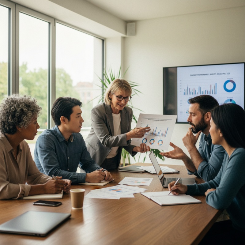 Conseil syndical d'une petite copropriété étudiant le rapport du DPE collectif en assemblée générale.