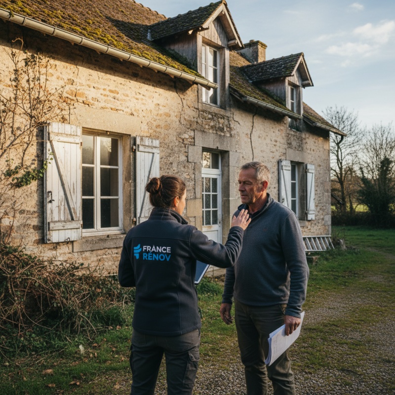 Conseiller France Rénov' évaluant un logement pour Ma Prime Logement Décent