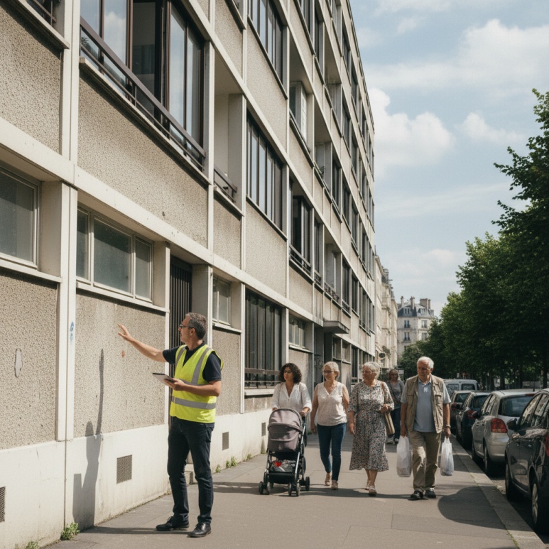 Mon Accompagnateur Rénov réalisant un audit énergétique sur un immeuble à Boulogne-Billancourt