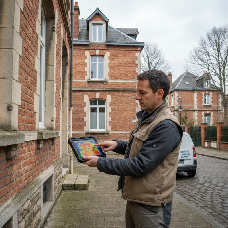 Accompagnateur Rénov' réalisant un audit énergétique sur une maison à Montreuil.