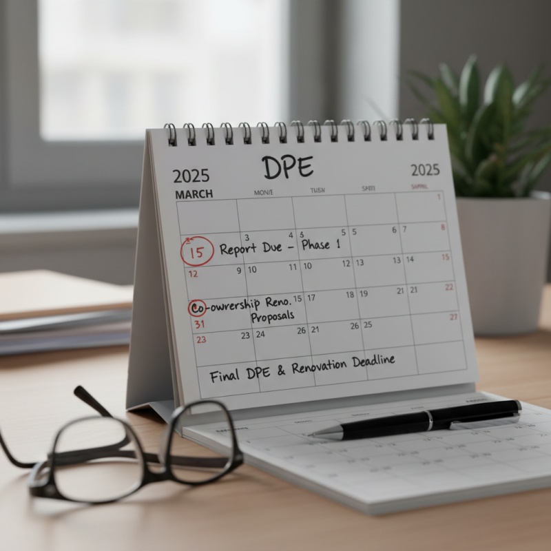 Calendrier 2025 avec les dates butoirs pour les obligations du nouveau DPE en copropriété