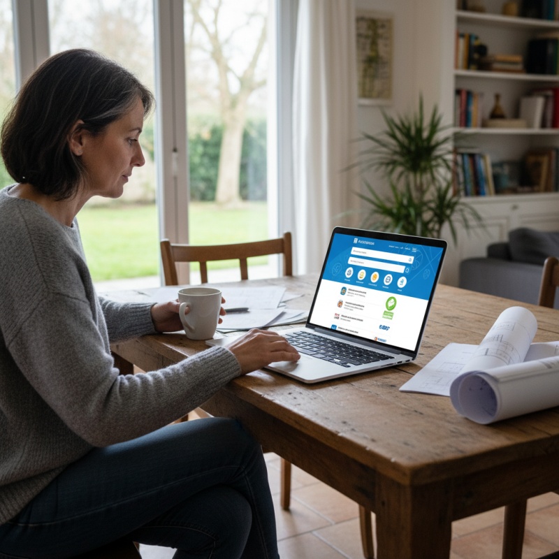 Particulier vérifiant la qualification RGE d'un auditeur sur l'annuaire France Rénov'
