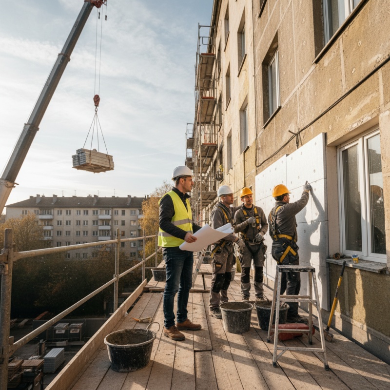 Suivi de chantier de rénovation énergétique d'un immeuble en monopropriété par un AMO.