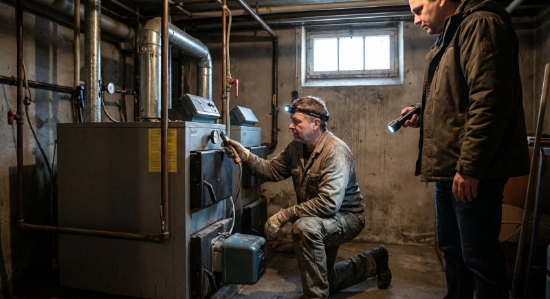 Vérification d'une chaufferie collective lors d'un audit énergétique de copropriété