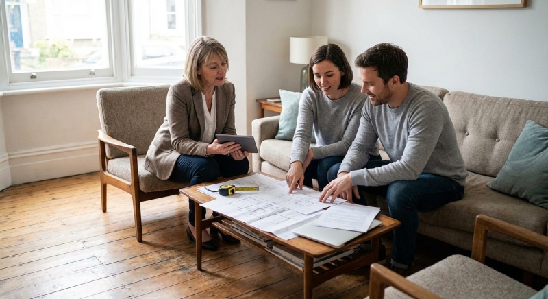 Conseiller URBANIS accompagnant des propriétaires dans leur projet de rénovation énergétique